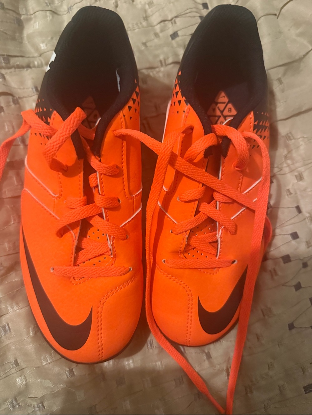 Nike Kids Orange Sneakers with Black Swoosh